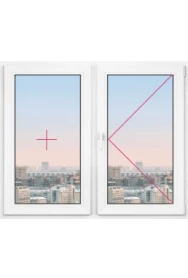 Двустворчатое окно Rehau Blitz 1300x1200 - фото - 1