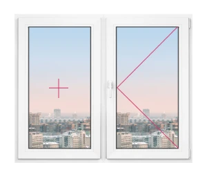 Двухстворчатое окно Rehau Thermo 1550x1550 - фото - 1