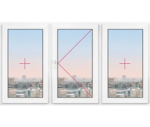 Трехстворчатое окно Rehau Grazio 2020x1080 - фото - 1